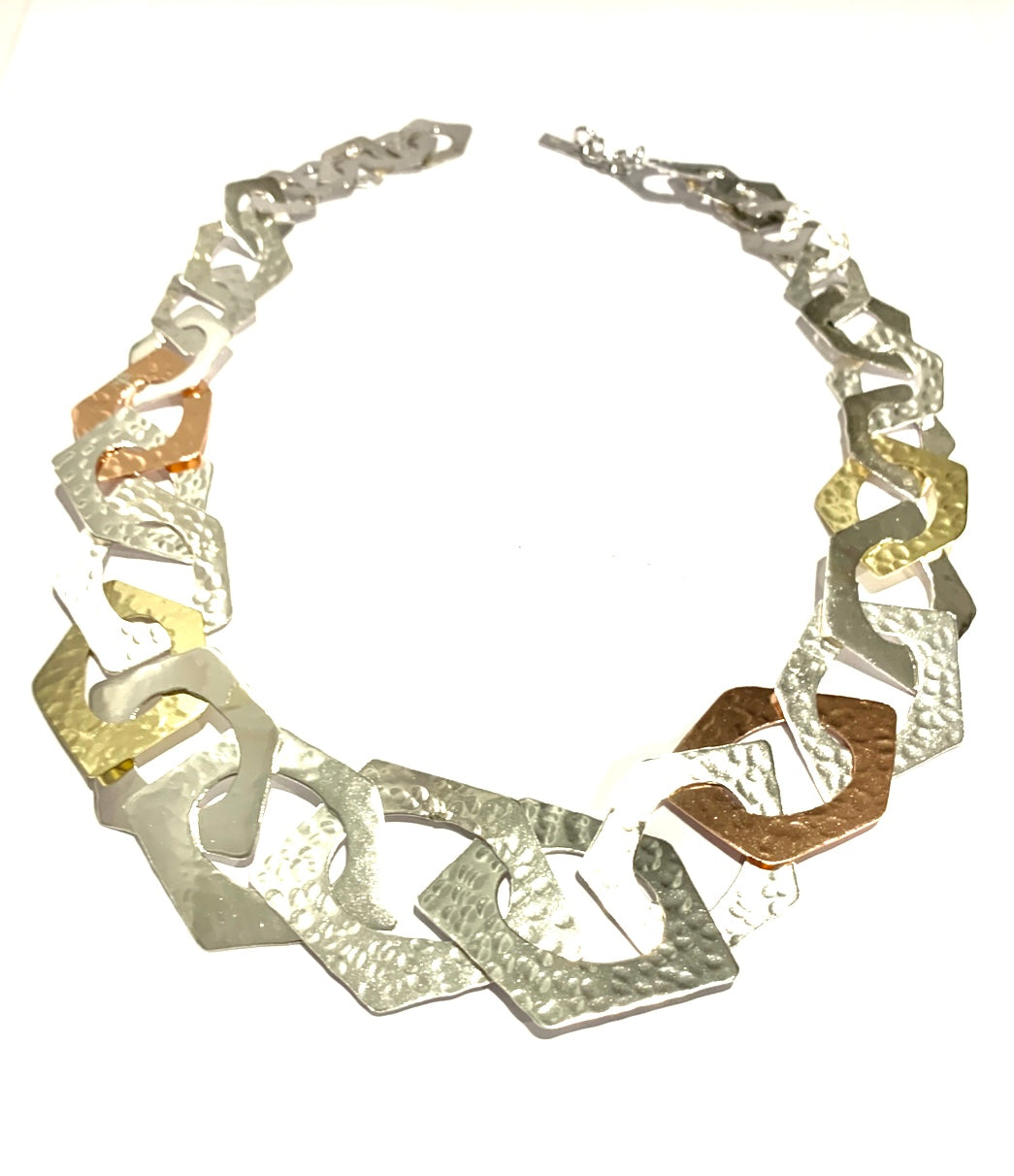 Silver & Copper Necklace -CK548