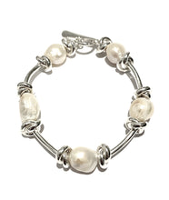 Load image into Gallery viewer, Silver &amp; Pearls Bracelet - PPB110
