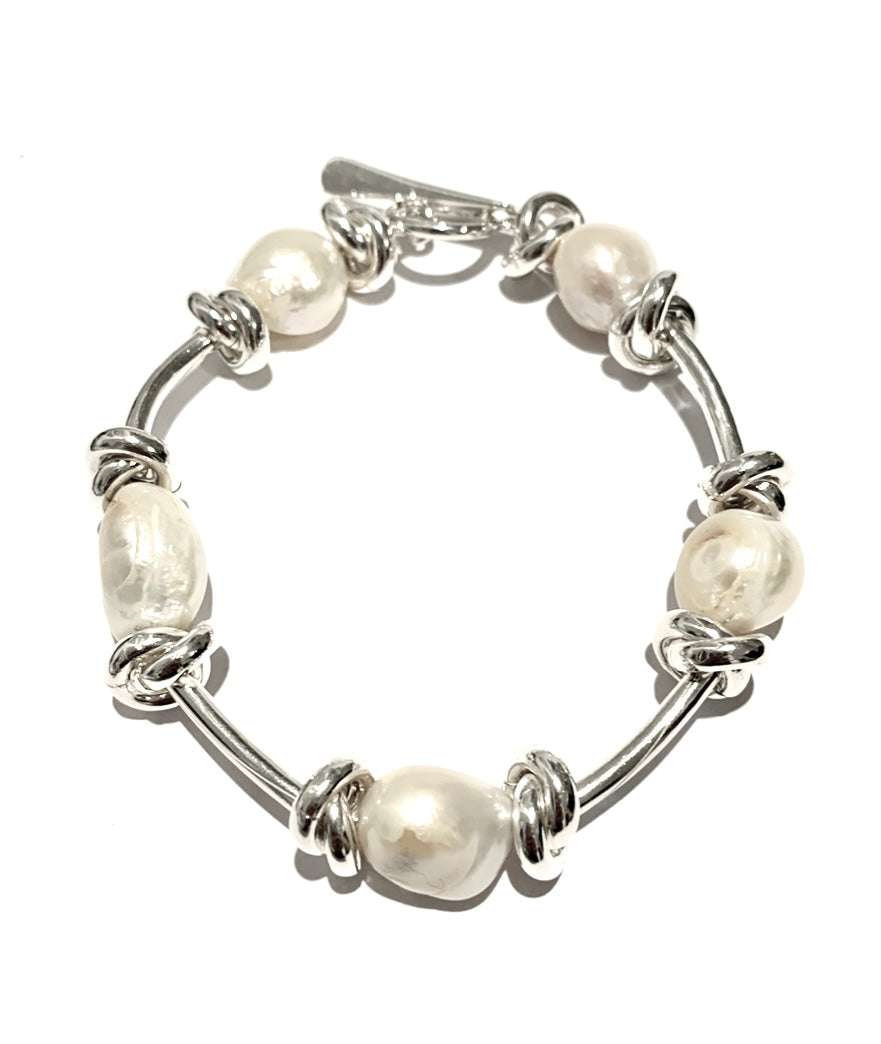 Silver & Pearls Bracelet - PPB110