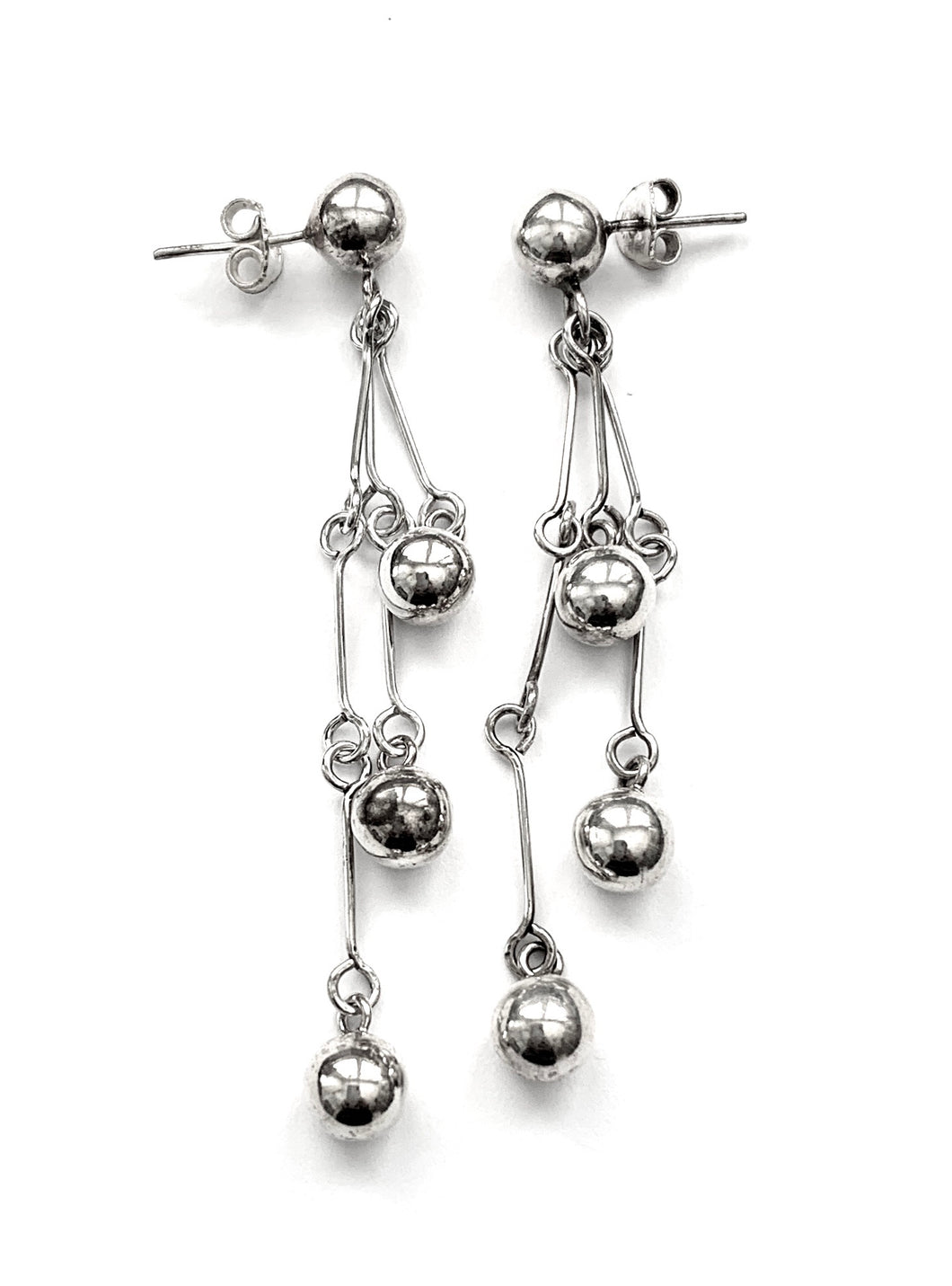 Silver Drop Earrings - A691
