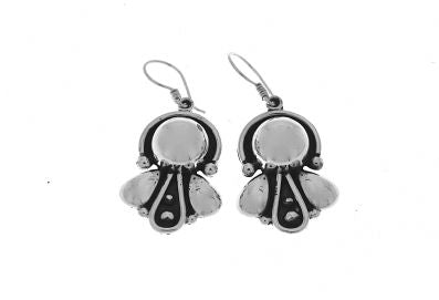 Silver Drop Earrings - A237. 