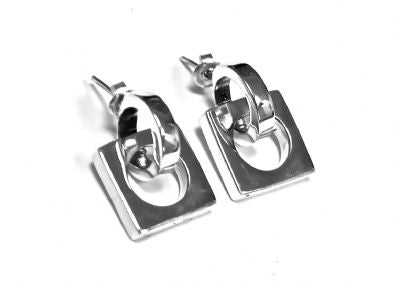 Silver Drop Earrings - A258. 