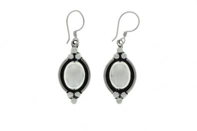 Silver Drop Earrings - A280. 