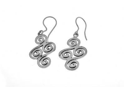 Silver Drop Earrings - A3157. 