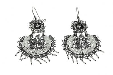 Silver Drop Earrings - A3182. 