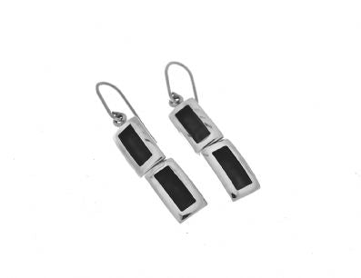 Silver Drop Earrings - A3194. 