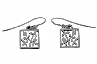 Silver Drop Earrings - A4002. 