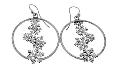 Silver Drop Earrings - A4026. 