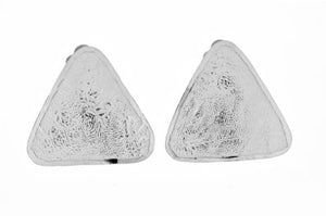 Silver Clip Earrings - A408. 