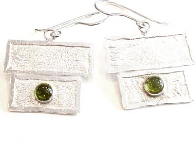 Silver Drop Earrings - A490. 