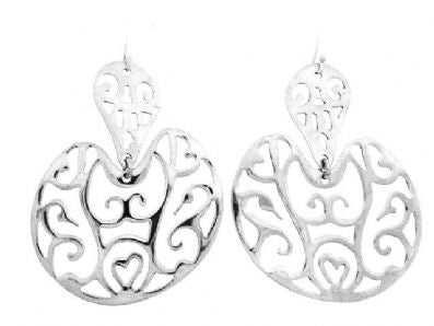 Silver Drop Earrings - A5228. 