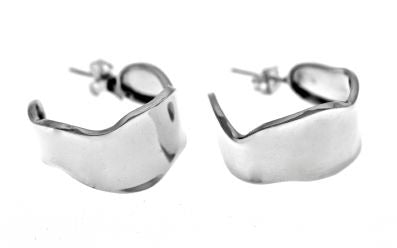 Silver Hoop Earrings - A5267. 