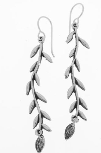 Silver Drop Earrings - A5283. 