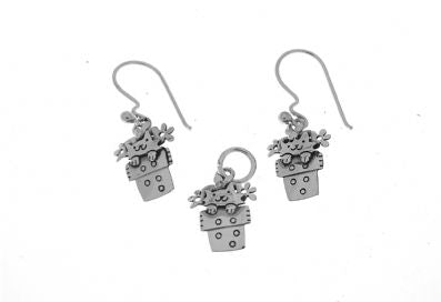 Silver Set Earrings - A5333. 