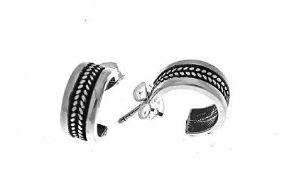 Silver Hoop Earrings - A5349. 