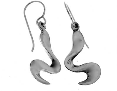 Silver Drop Earrings - A5351. 