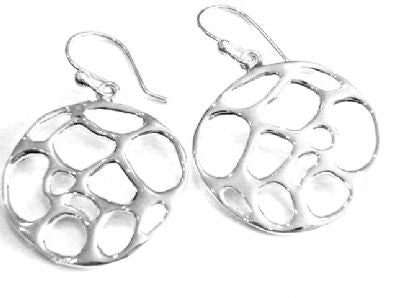 Silver Drop Earrings - A6181. 
