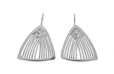 Silver Drop Earrings - A6247. 