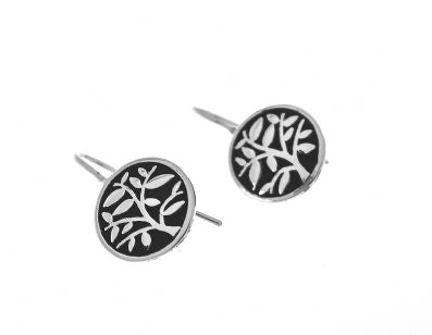 Silver Drop Earrings - A6336. 