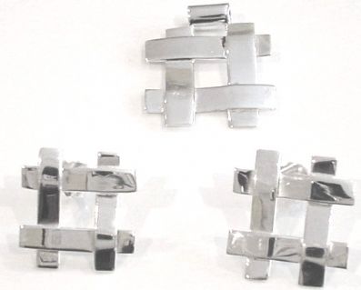Silver Set Earrings - A663. 