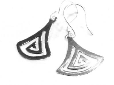 Silver Drop Earrings - A7051. 