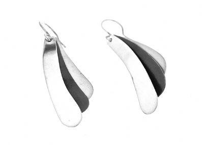 Silver Drop Earrings - A7117. 