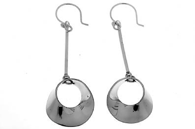 Silver Drop Earrings - A718. 