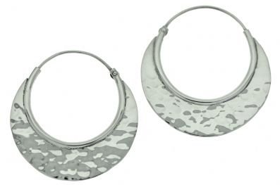 Silver Hoop Earrings - A9081. 
