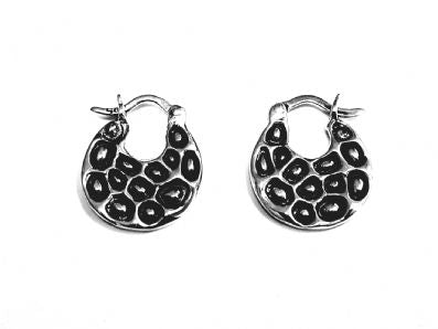 Silver Hoop Earrings - A9209. 