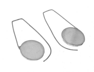 Silver Drop Earrings - Ak487. 