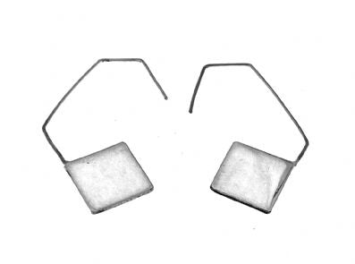 Silver Drop Earrings - Ak489. 