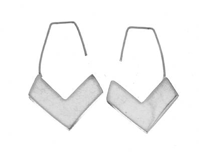 Silver Drop Earrings - Ak491. 