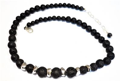 Silver Necklace - C6096. 