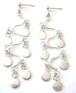 Silver Drop Earrings - Faa368. 