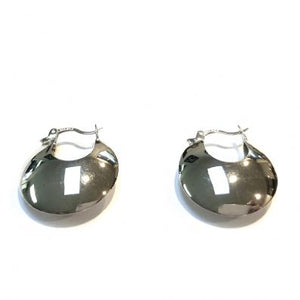Silver Hoop Earrings - A6432. 