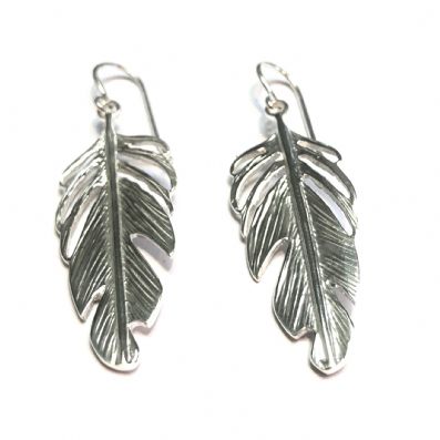 Silver Drop Earrings - A6421. 