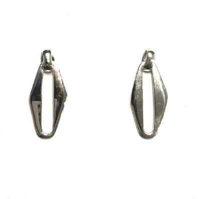 Silver Drop Earrings - A6428. 