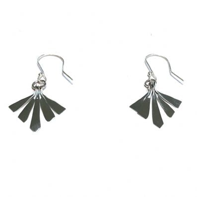 Silver Drop Earrings - A6425. 