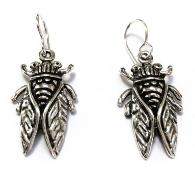 Silver Drop Earrings - A5464. 