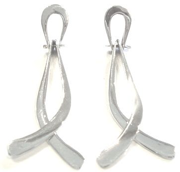 Silver Drop Earrings - Ja27. 