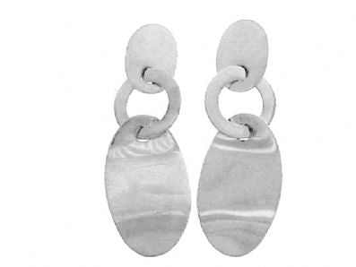 Silver Drop Earrings - Oa436. 