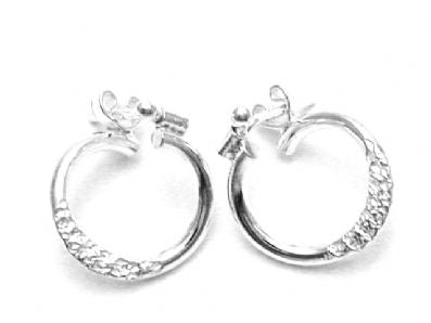 Silver Hoop Earrings - Ppa397. 