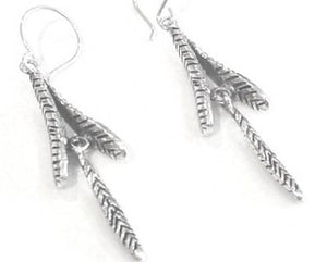 Silver Drop Earrings - Wa3432. 